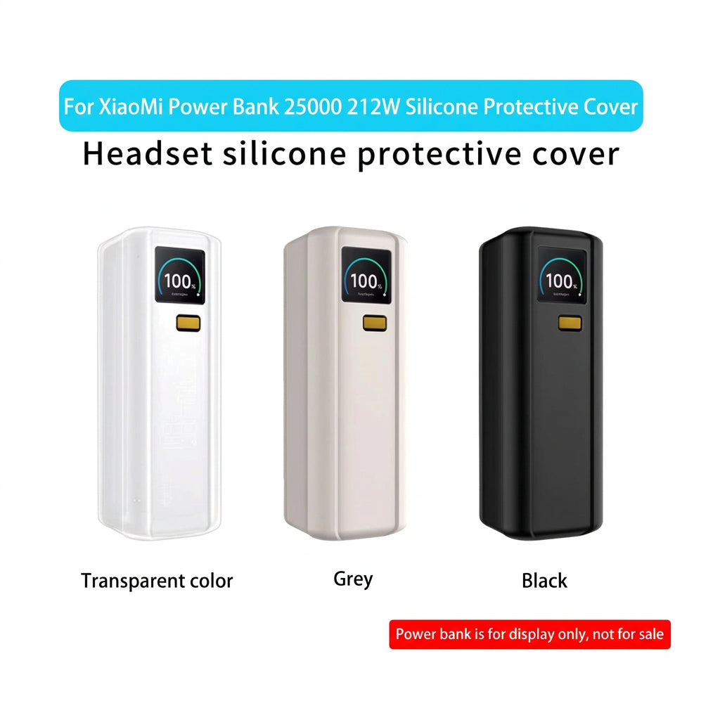 Silicone protective cover for Xiaomi Mi power bank 25000mAH 212W Anti-collision And Anti-touch 360° All-round Protection