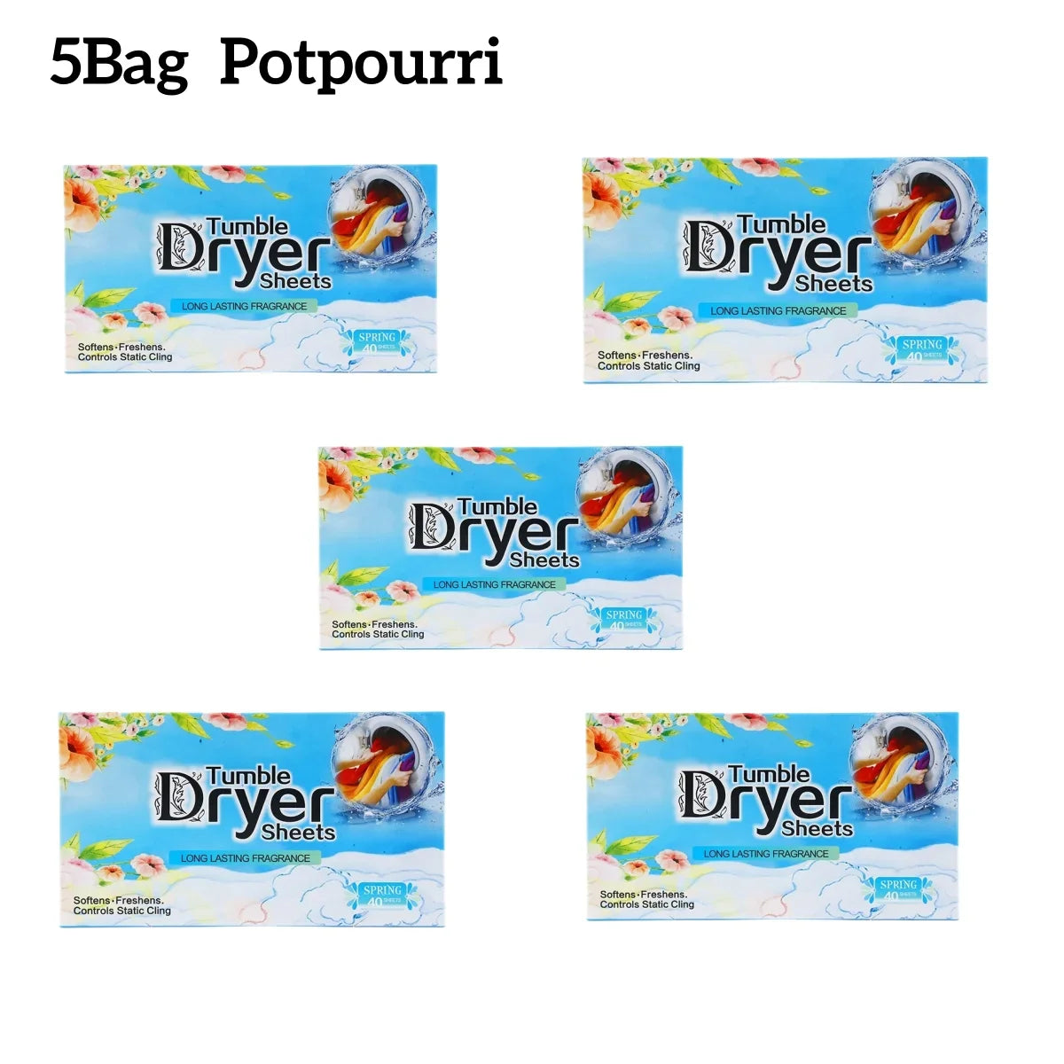 Dryer Sheets Bulk,Natural Plant Fabric Softener Anti Static Wrinkle Release Fresh Scent Laundry Sheets for Tumble Dryer Home Use
