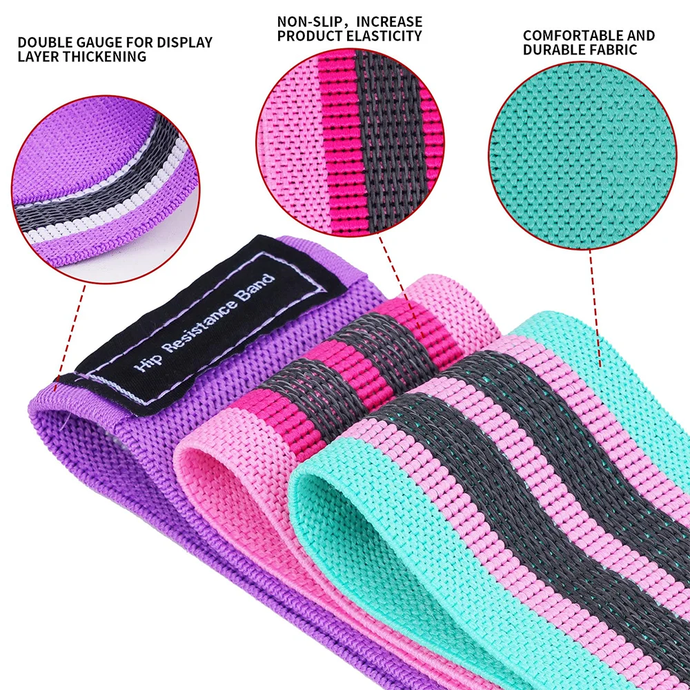 3 Levels Resistance Bands Exercise Fitness Hip Booty Bands Pilates Sport Extender Workout Strips Loops Yoga Gym Equipment