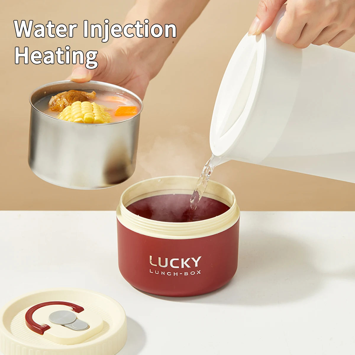 WORTHBUY Sealed Lunch Box 304 Stainless Steel Insulated Bento Box Portable Leak Proof Thermal Food Container Microwave Soup Jar