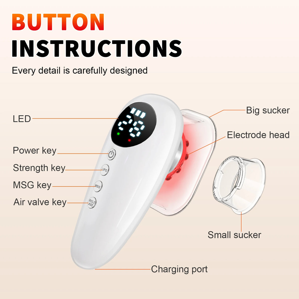 Anti Cellulite Tool and Skin Tightening Device Body Sculpting Massager Cellulite Removal Machine for Face Belly Arms Legs Waist