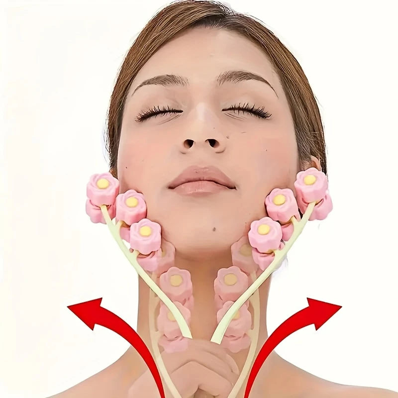A Facial Massager, Facial Massage, Flower Shaped Massage Roller, V-Face Tightening and Lifting, Beauty Tool