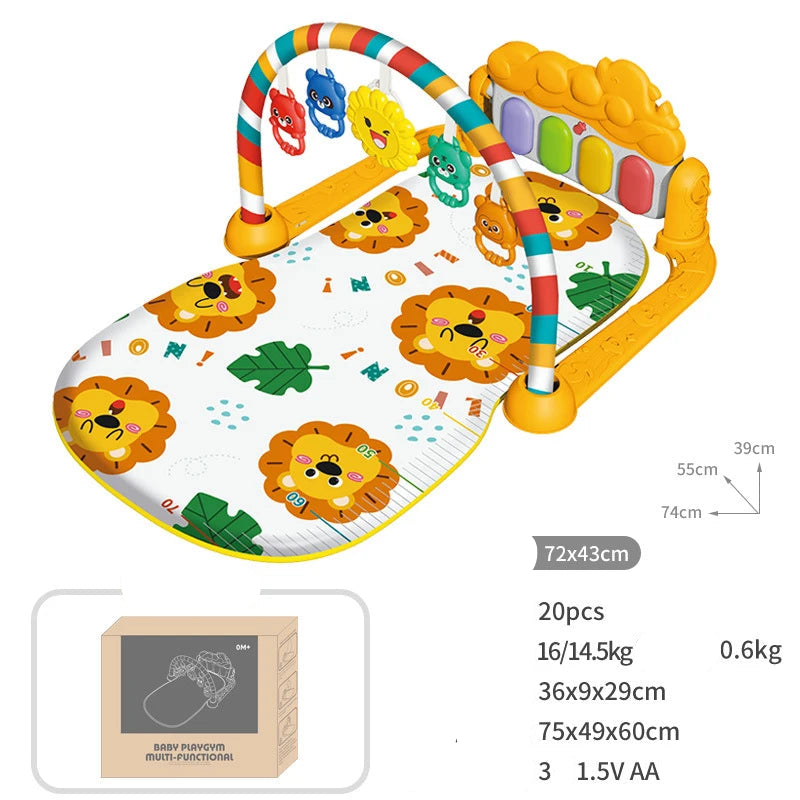 Baby Fitness Stand Music Play Gym Activity Toys Newborn Piano Crawling Blanket Pedal Game Pad Early Education 0-36 Months Gifts
