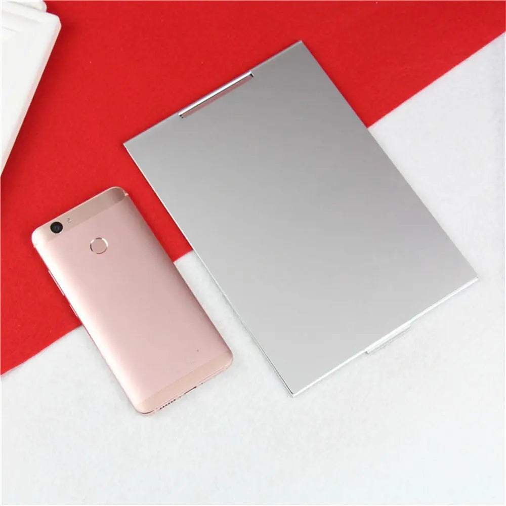 Small Mirror Aluminum Folding Mirror Foldable Compact Makeup Mirrors Rectangle Ultra-thin Pocket Mini Mirror Travel Use