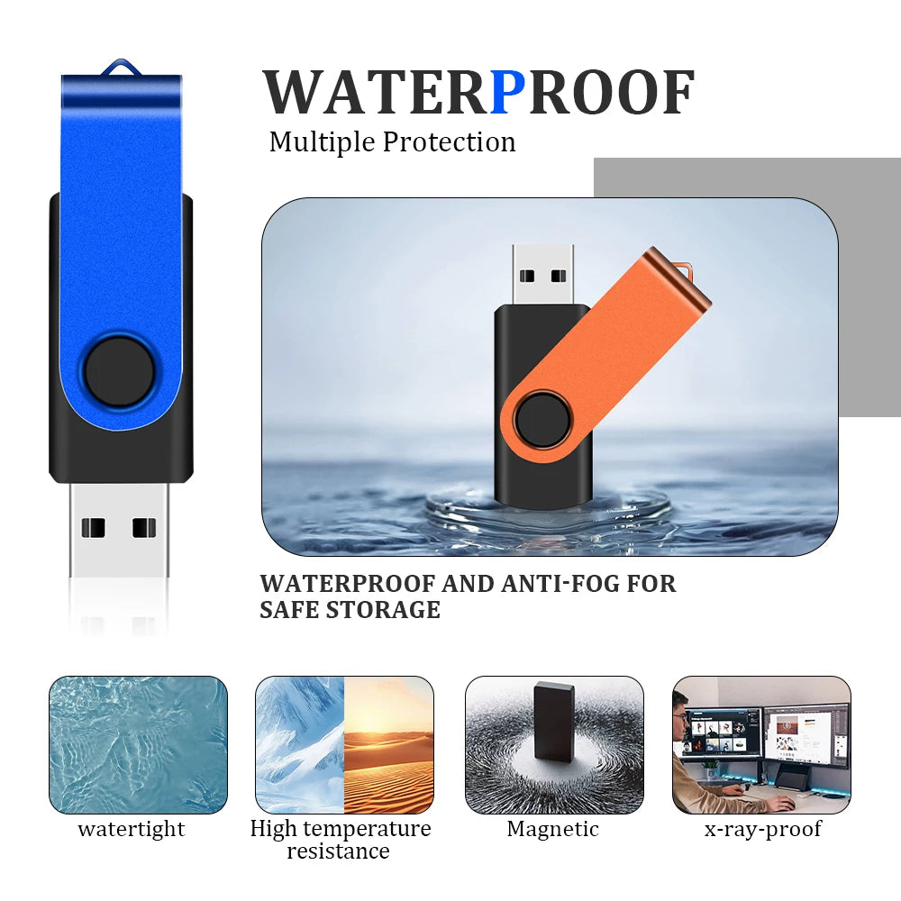 Free Custom 100PCS USB Flash Drive 128mb 4GB 8GB 16G Metal Pendrive 32GB 64GB Photography Studio Gift 128GB Venue Gift Pen Drive