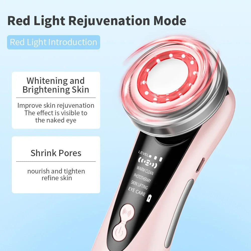 Microcurrent EMS Face Lift Beauty Device LED Red Blue Light Skin Rejuvenation Tightening Electric Facial Massager Wrinkle Remove