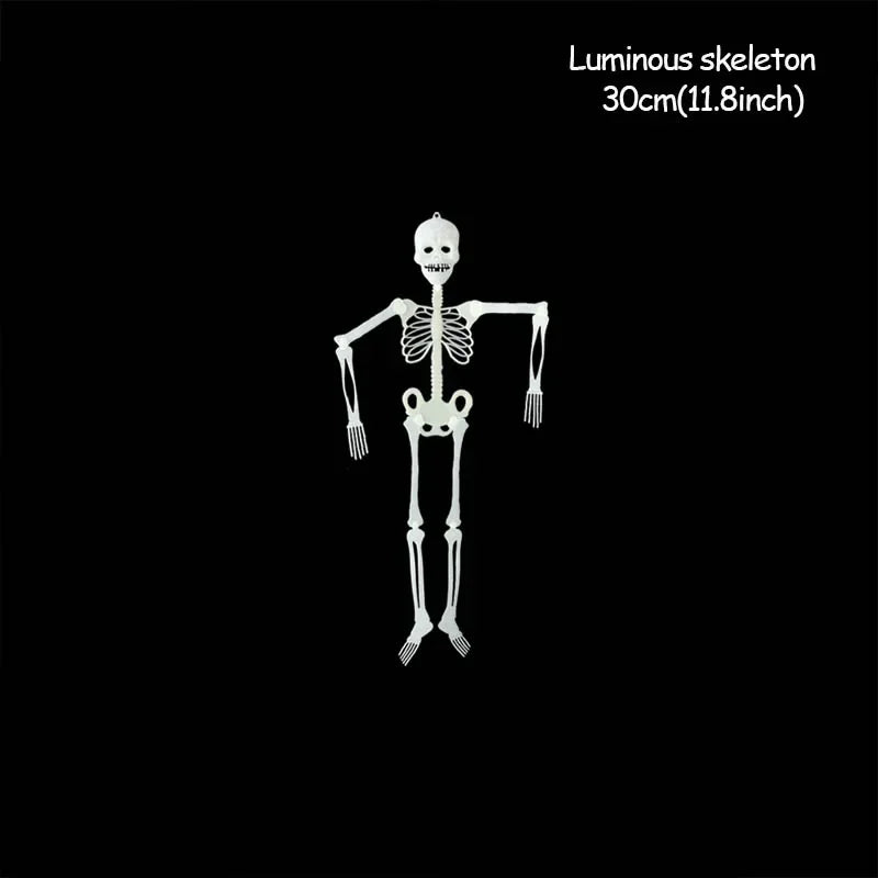 Scary Halloween Decoration Halloween Props Luminous Hanging Decor Outdoor Party Horror Luminous Movable Skull Skeleton