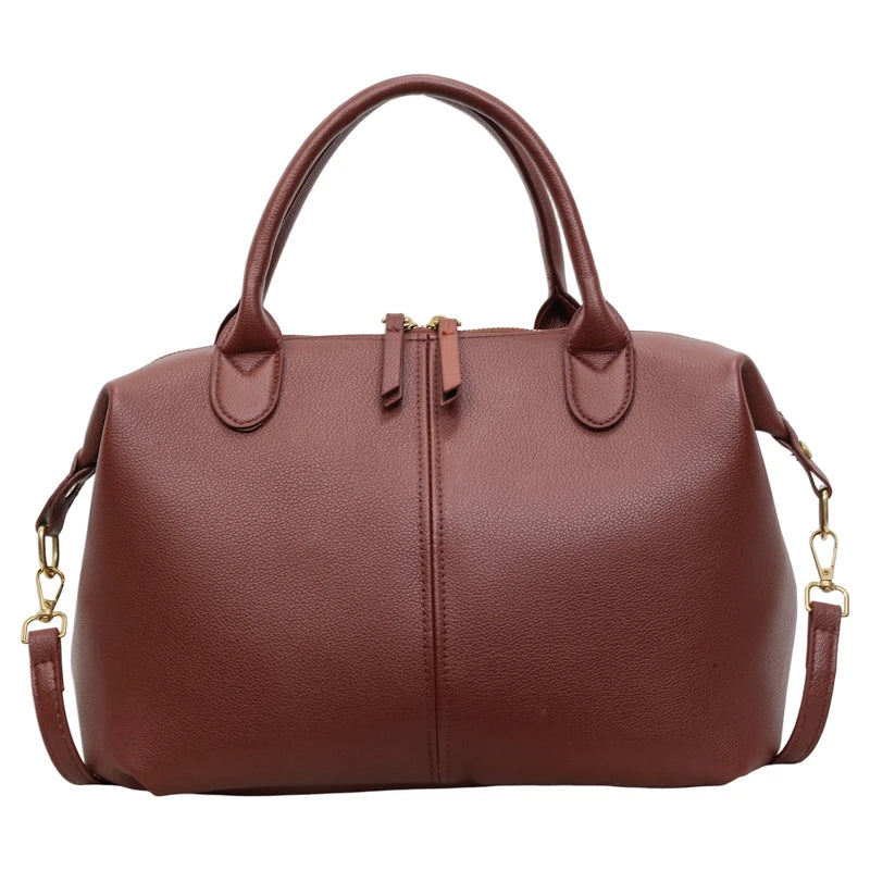 Elegant Parisian Diaper Bag For Women Minimalist Luxury Leather Crossbody Bag Simple Vintage Designer Tote