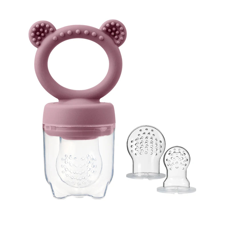 Silicone Bear Shaped Baby Fruit Feeder Fresh Fruit Food Nipple Pacifier - Fun And Healthy Feeding for Babies