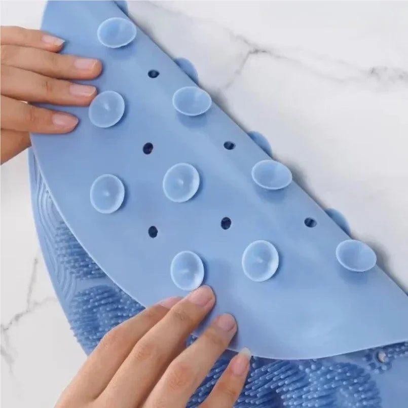 Exfoliating Shower Massage Scraper Bathroom Non-slip Bath Mat Back Massage Brush Silicone Foot Wash Body Cleaning Bathing Tool
