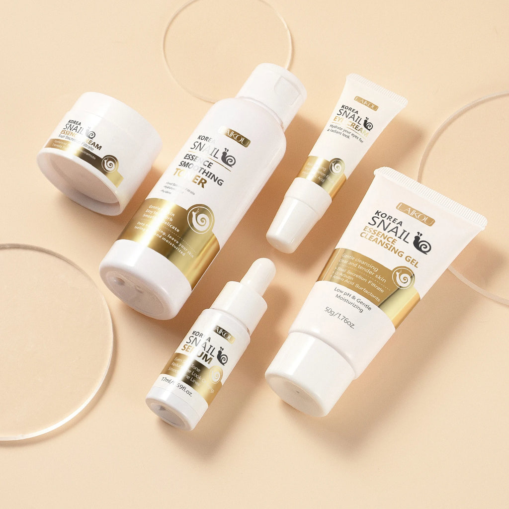LAIKOU Snail 24K Gold Skincare Kit Snail Secretion Collagen Hyaluronic Acid Niacinamide Firming Brightening Full Face Care Set