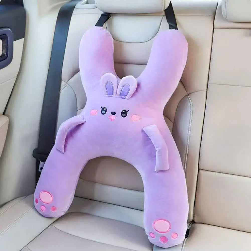 1PC Car Mounted Child Sleeping Pillow Car Cute Cartoon Pillow Car Removable Comfortable Breathable Headrest Lumbar Support ﻿