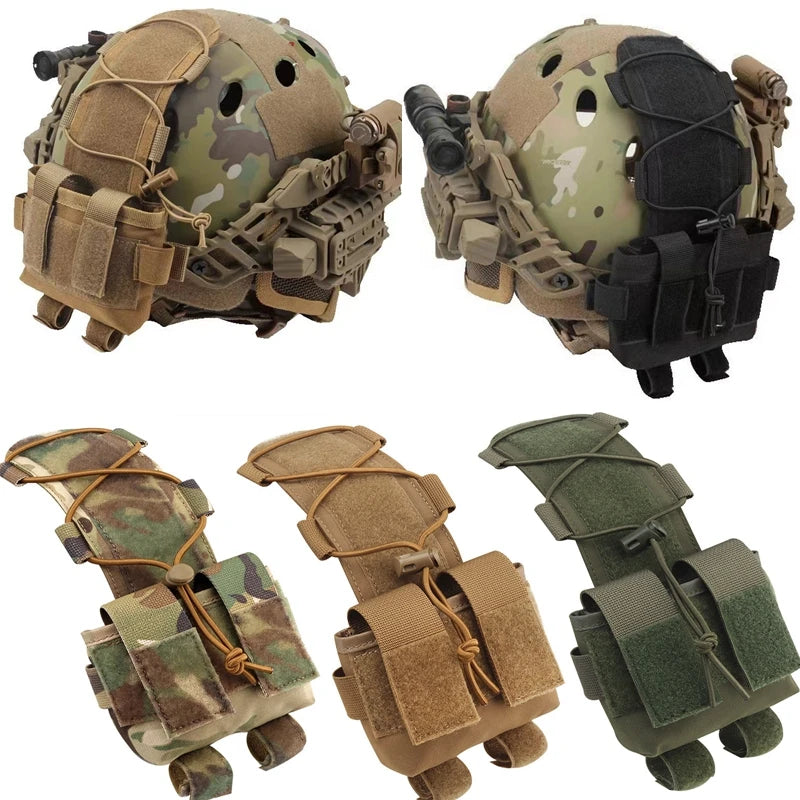 MILITARY Tactical Helmet Pouch Battery Box Counterweight Pouch Remote Battery Helmet Accessory Storage Bag with Hook Loop for Fast Helmet