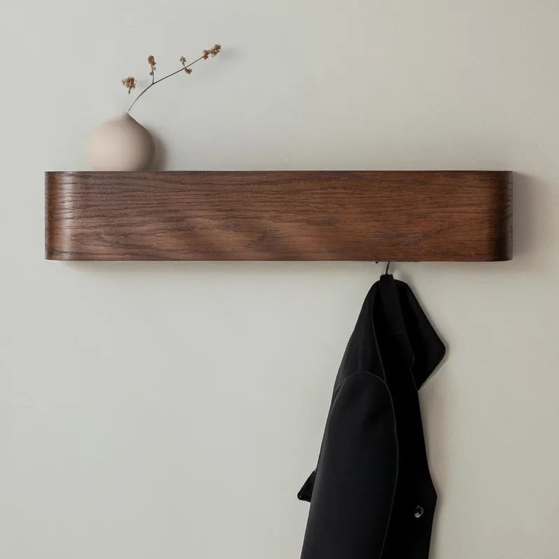 Wall Hanger Clothing Rack Stand Garment Rack Walnut Wall Hanger, Entrance Clothes Hanger, Wall Coat Hook, Veneer Hanger