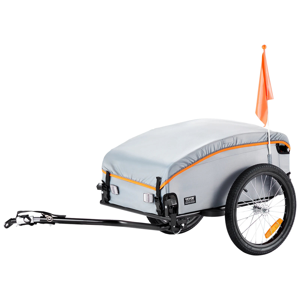 SucceBuy 100lbs Bike Cargo Trailer Foldable Bicycle Wagon Cart with Waterproof Cover & Safe Reflectors Fits 22"-28" Bike Wheels