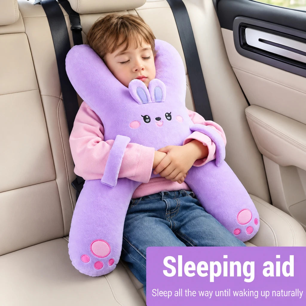 1PC Car Mounted Child Sleeping Pillow Car Cute Cartoon Pillow Car Removable Comfortable Breathable Headrest Lumbar Support ﻿