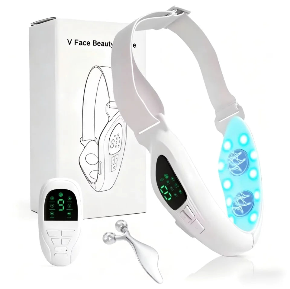 V Face Double Chin Remover & Gua Sha Massage Tool Electric Face Skin Lifting Firming Beauty Device Double Chin Reducer
