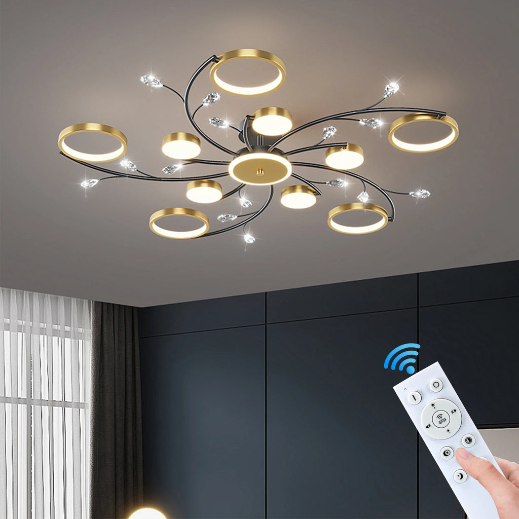 Lustre Chandelier Ceiling Lights Simple Black Gold Luxury Home Pendant Light Nordic Modern Smart Lobby Dining Room Chandeliers