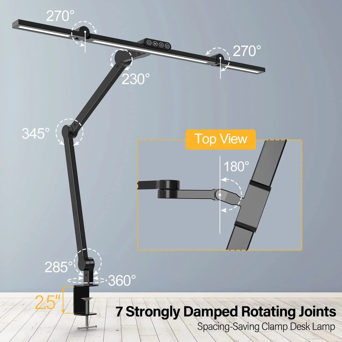 LED Desk Lamp with Clamp Architect Desk Lamps for Home Office with 4 Colour Modes, Ultra Bright Computer Desk Lamp Continuo