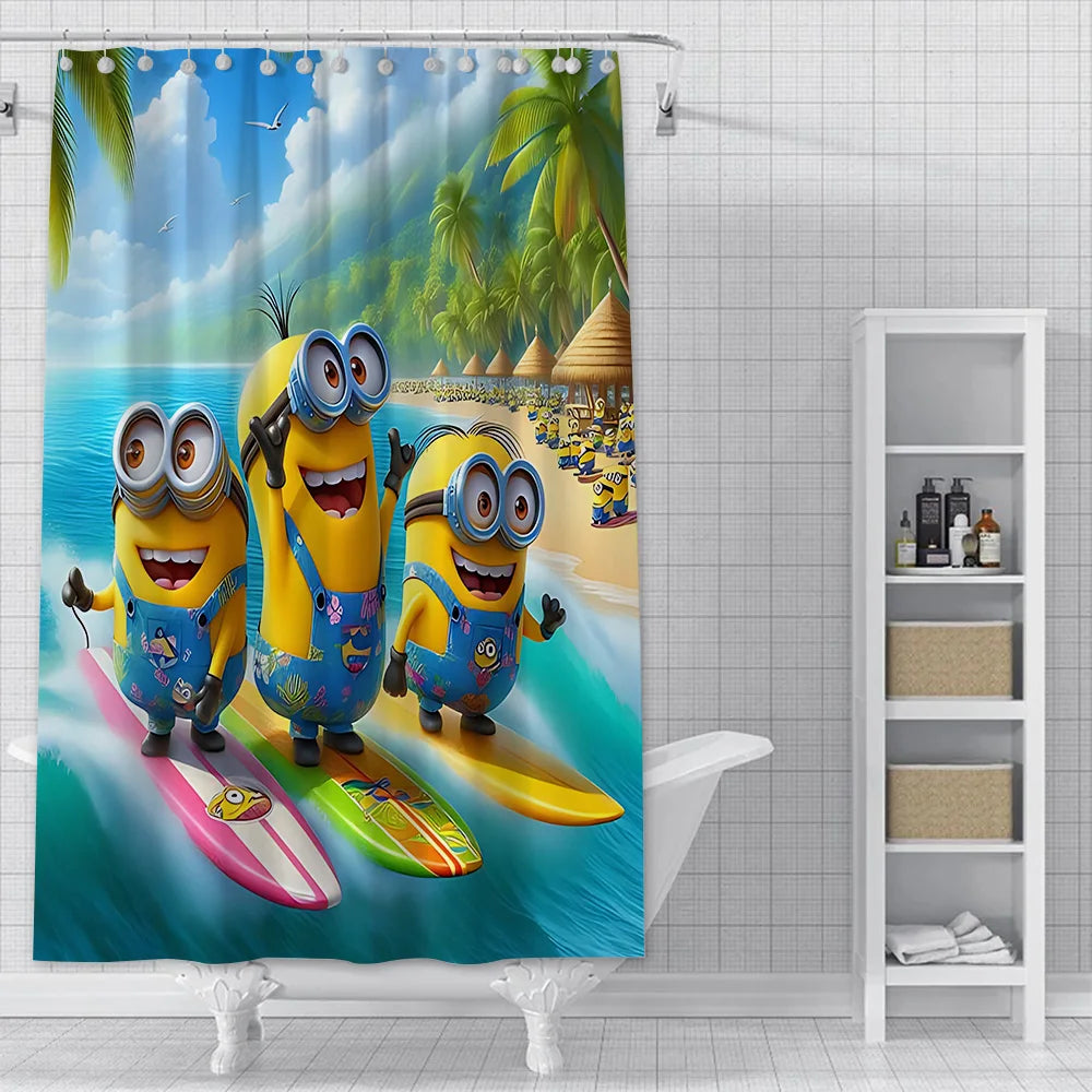 Shower For M-Minionss Curtain Waterproof Polyester Fabric Paint Colorful Bath Curtains Home Bathroom Decor Curtain With Hook