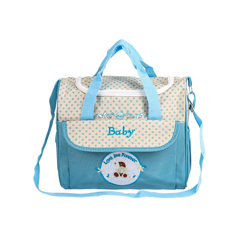 Fashionable Printed Cartoon Multifunctional One Shoulder Mommy Bag Portable Lightweight Diagonal Diaper Bag