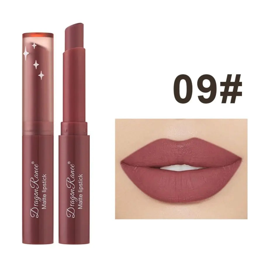 Matte Lipstick, Non-Fading Moisturizing European and American Style Makeup, Velvet Matte Lipstick, Waterproof and Long-Lasting Matte Lipstick
