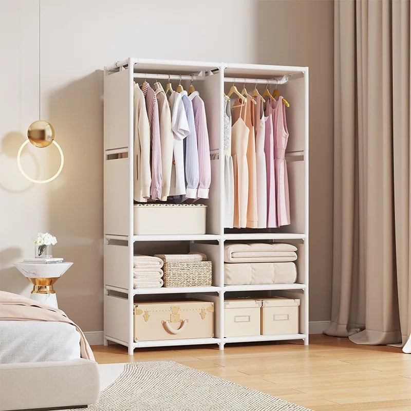New Wardrobe Home Bedroom Simple Assembly Wardrobe Economical Sturdy Durable Apartment Rental House Hanging Wardrobe