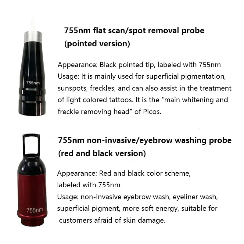 Picosecond Laser Handle Probe E-light OPT Hair Removal, Eyebrow Washing, Tattoo Washing Beauty Instrument Accessories