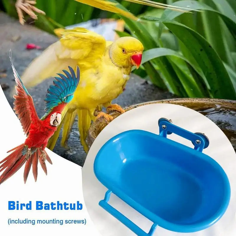 1PC Bird Bath 22cm Long Bathtub Shape Feeding Bath Water Multi Functional Bath Box for Parrot Small Pet Supplies