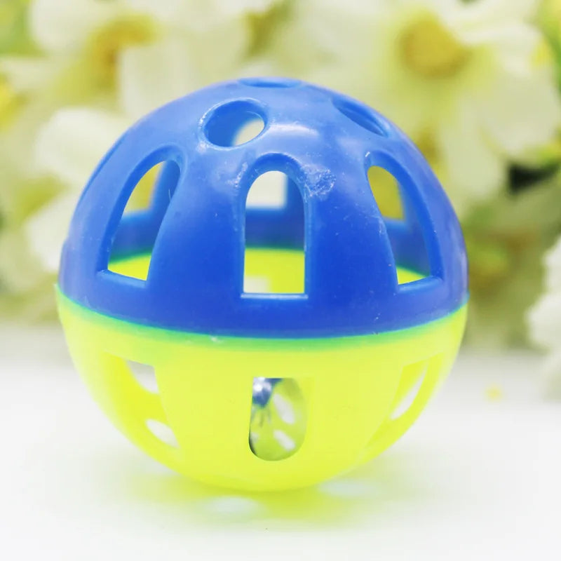 Jingle Bell Ball Cat Toy Plastic Rattle Chew Scratching Ball Interactive Cat Training Toy Pet Supplies