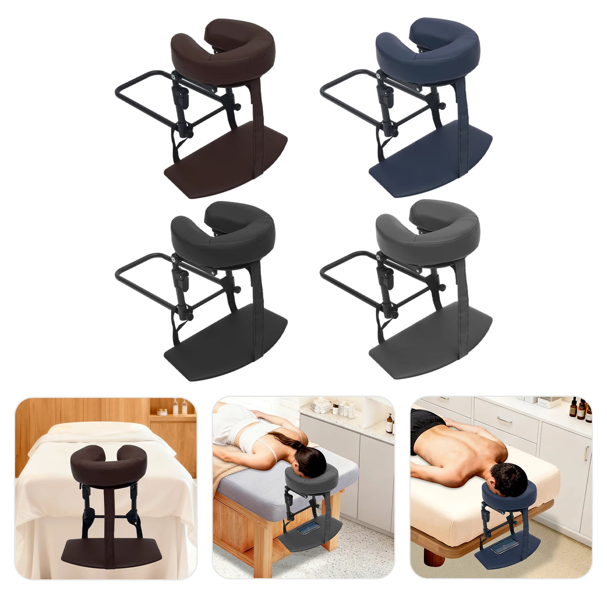 Adjustable Massage Headrest, Face Pillow Cradle&Support Bracket, Soft Head Rest, Mattress Massage Kit for Bed Salon Home SPA Use