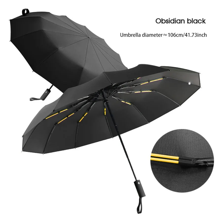Large 24 Bone Solid Color Automatic Umbrella Light Collapsible Large Format Outdoor Sunshade UV Protection Automatic Umbrella