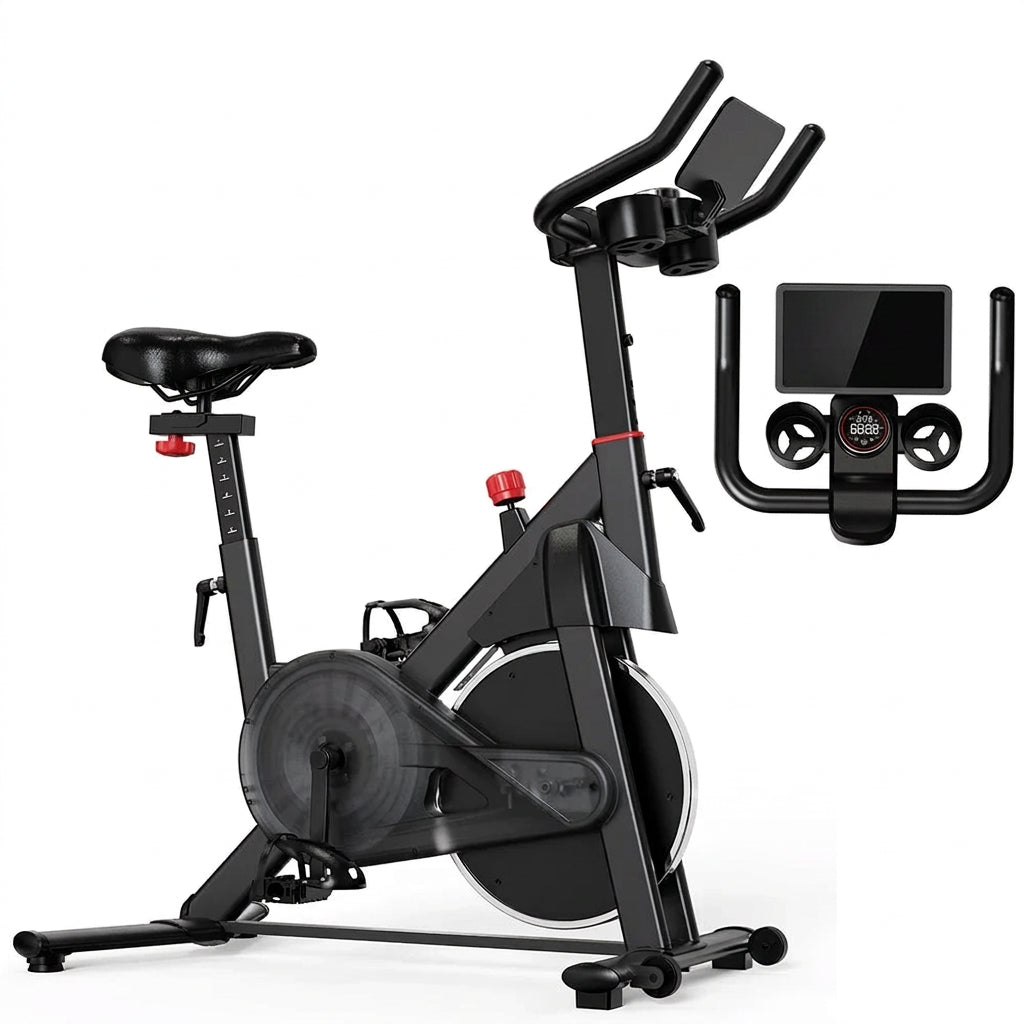 Superun Magnetic Control Exercise Bike Large Tablet Holder Comfortable Seat Indoor Cycling Bike Cardio Fitness Bike