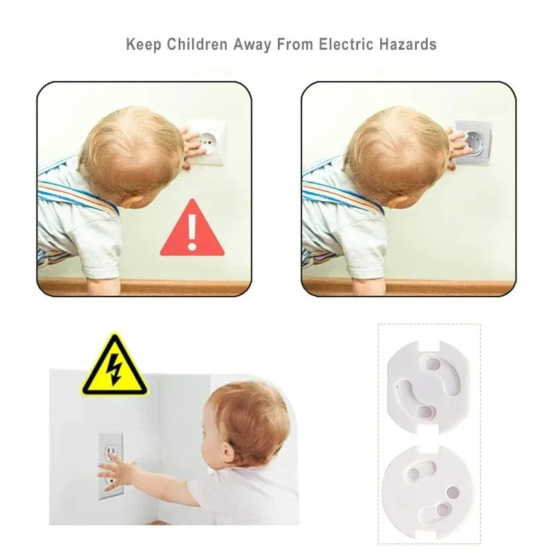 EU Power Socket Electrical Outlet Baby Kids Child Safety Guard Protection Anti Electric Shock Plugs Protector Rotate Cover