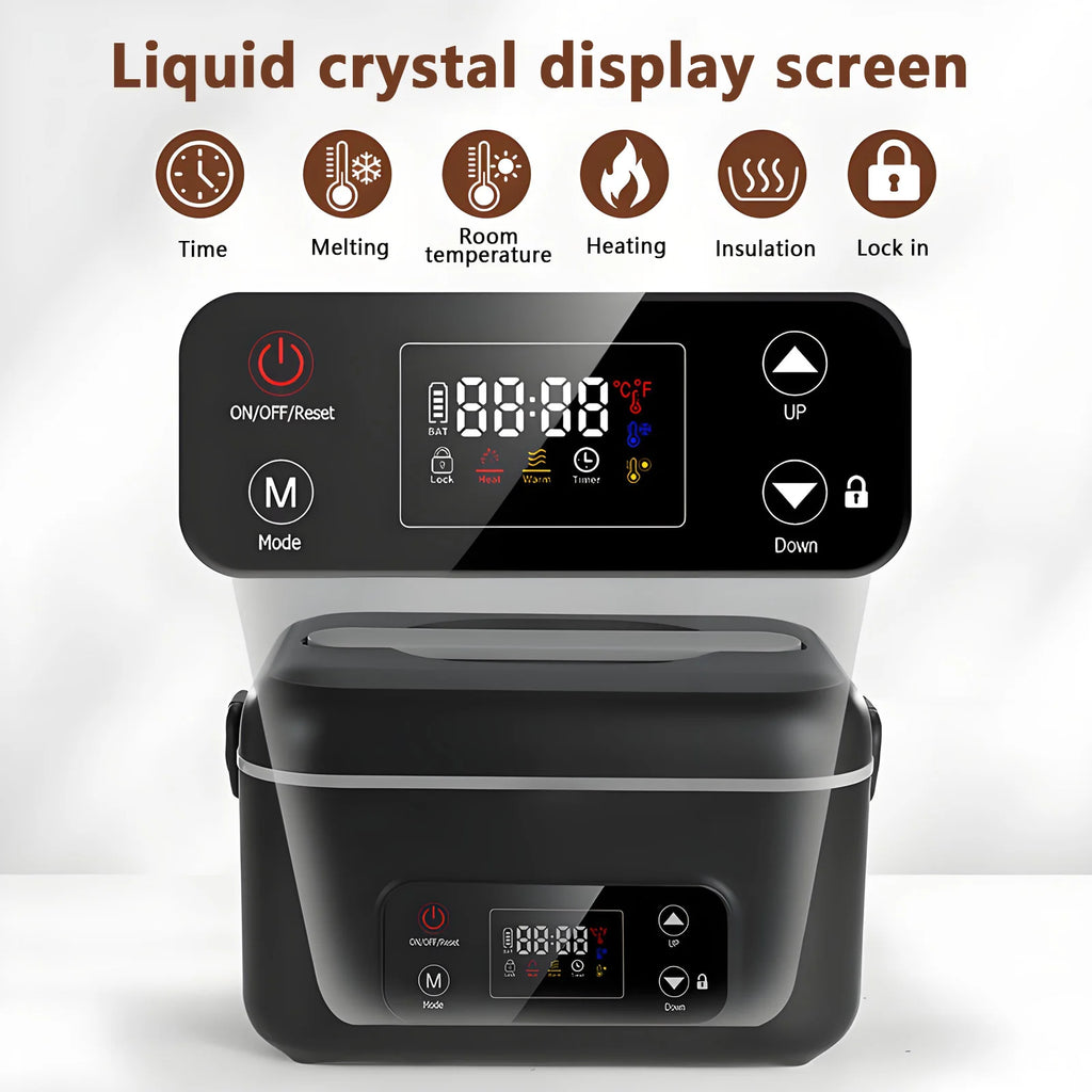 Rechargeable Electric Lunch Box Cordless Heated Lunch Box Battery Powered Self Heating Food Container Portable Bento Box No Water Required Food Warmer Stainless Steel Liner For Office Work School Travel Car Camping Home Kitch