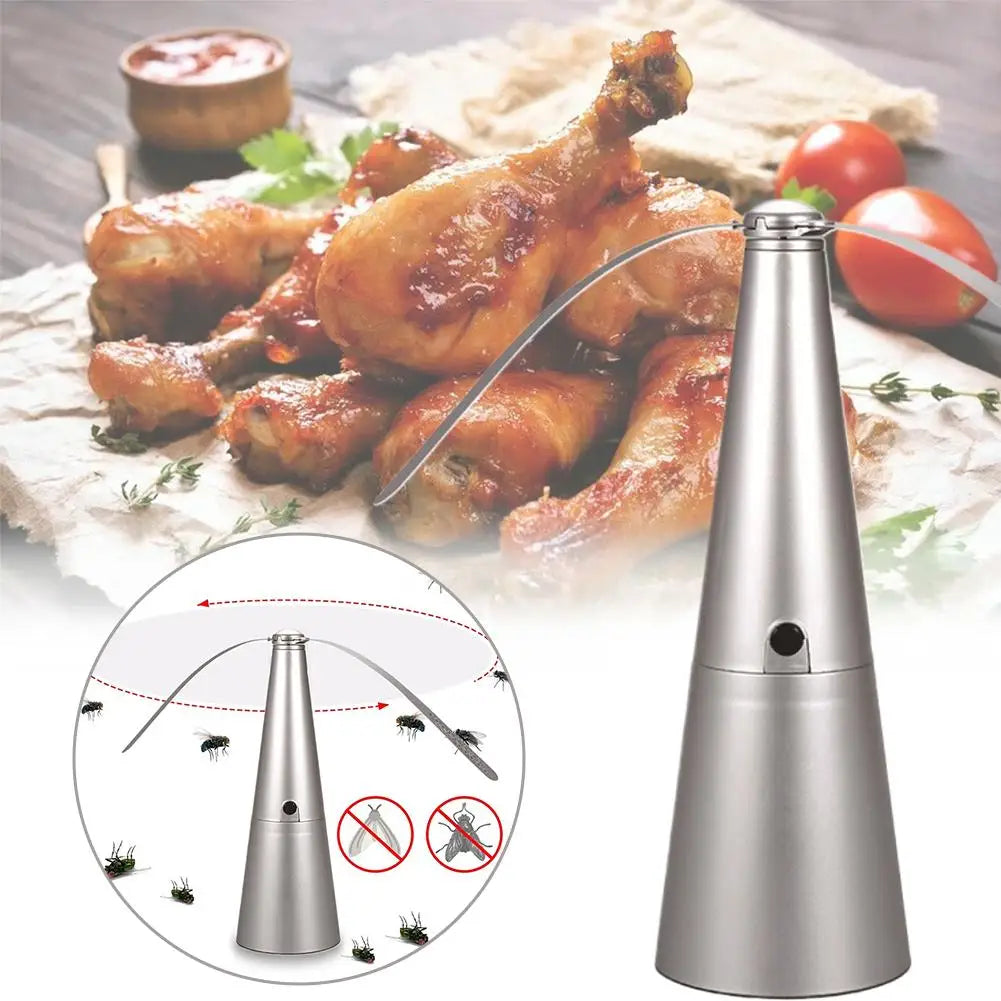 Portable 360° Rotating Automatic Soft Mosquito & Fly Repellent Fan Battery Powered Ideal for Outdoor Family Picnics