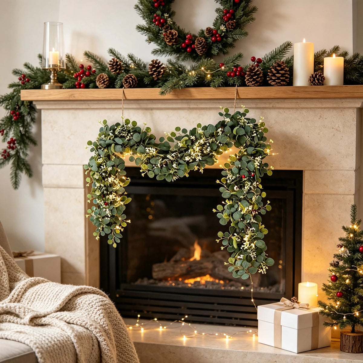 Artificial Greenery Foliage Vine Plant Christmas Outdoor Holiday Party Store Wedding Garland Home Wall Arch DIY Decorative Gifts