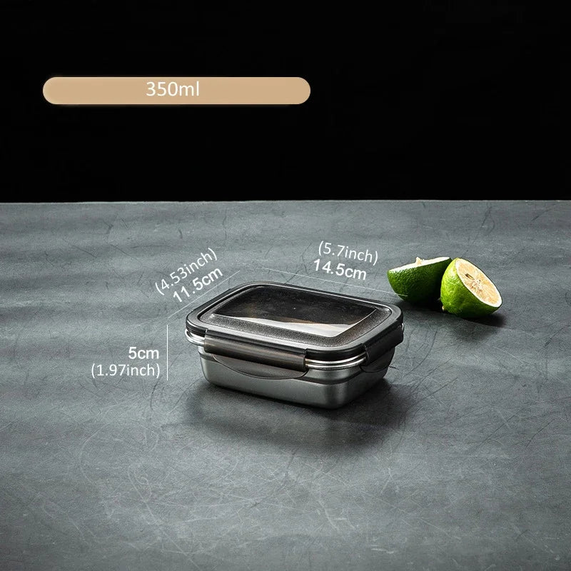 1x Lunch Box Bento Box 304 Stainless Steel Family Refrigerator Food Storage Containers Portable Outdoor Lunch Boxes 7 Sizes