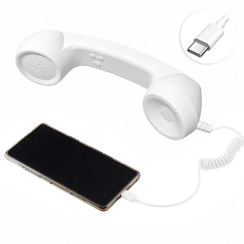 Retro Telephone Receiver Type-C 3.5mm Microphone Handset Directly Plug Into Mobile Phone Handset For Mobile Phones