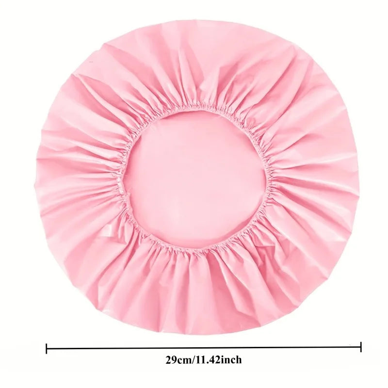 Anti-slip Shower Cap Plastic Reusable Shower Caps Elastic Band Bath Hair Hat