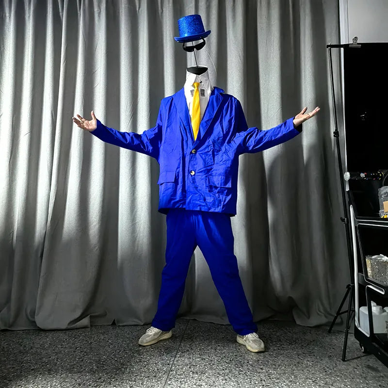 Adult Halloween No Head Red Green Blue Suit Festival Parade Party Outfit Men Stage Performance Wear 2025 Magic Show Clothes