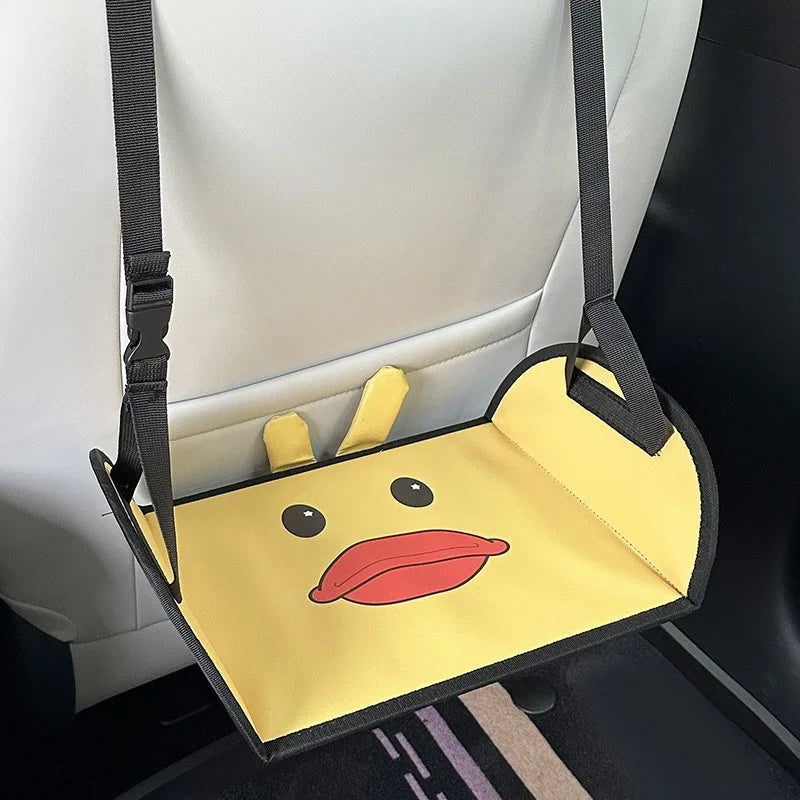 Poggiapiedi universale per seggiolino auto per bambini con cartoni animati, amaca poggiapiedi portatile per sedile posteriore auto con motivo a orsetto