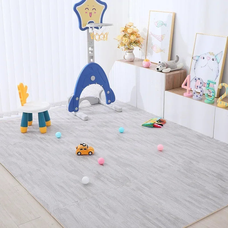 8/16Pcs Wood Baby Play Mat Floor Rug Thickened Foam Floor Children's Non-slip Crawling Pad Suitable for Living Room and Bedroom