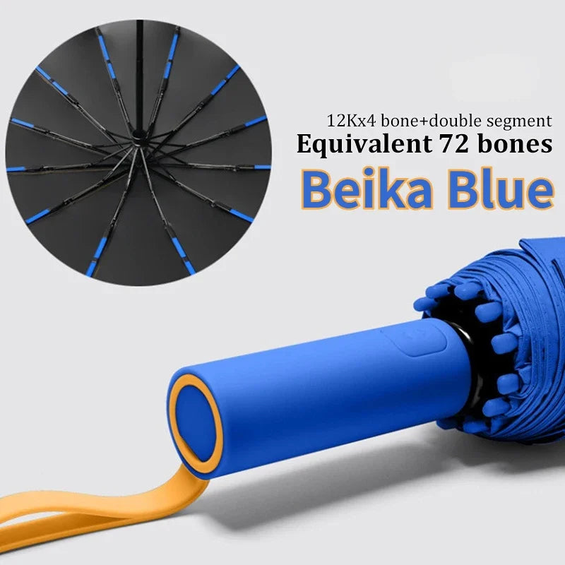 Super Strong Windproof Automatic Umbrella for Men and Women 72 Bone Large Rainproof Sun UV Protection Folding Rain Umbrellas