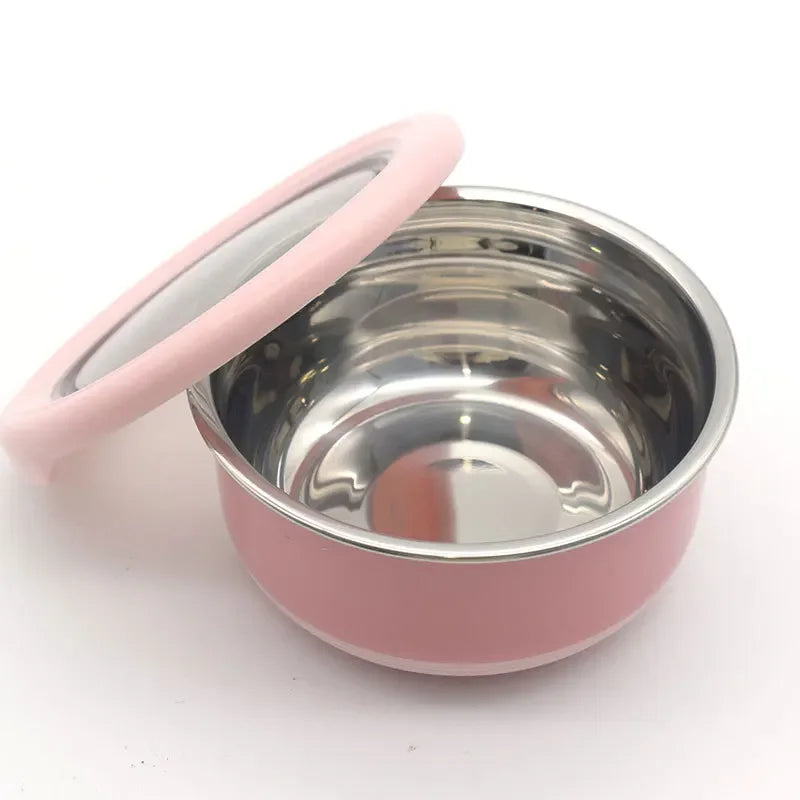 Multi-Capacity 304 Stainless Steel Crisper With Cover Band  Lunch Box Food Seal Refrigerator Preservation Sub-Bowl Kimchi Box