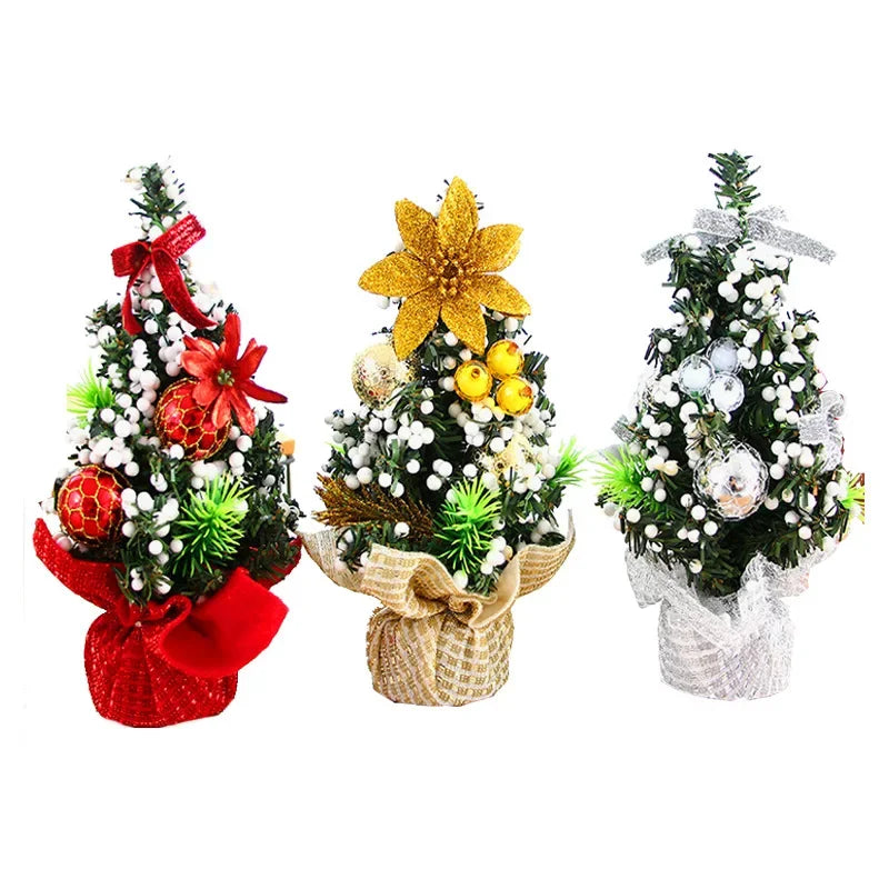 1pc 20cm Merry Christmas Tree Office Home Bedroom Doll Gift Xmas Tree Desk Decoration New Year Gift Christmas Party Decoration
