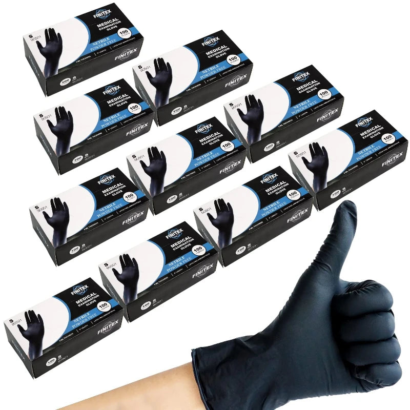 Disposable Latex Gloves Black Waterproof Non-Medical for Kitchen, Cleaning, Dishwashing, Cooking, Automotive, Craft Use