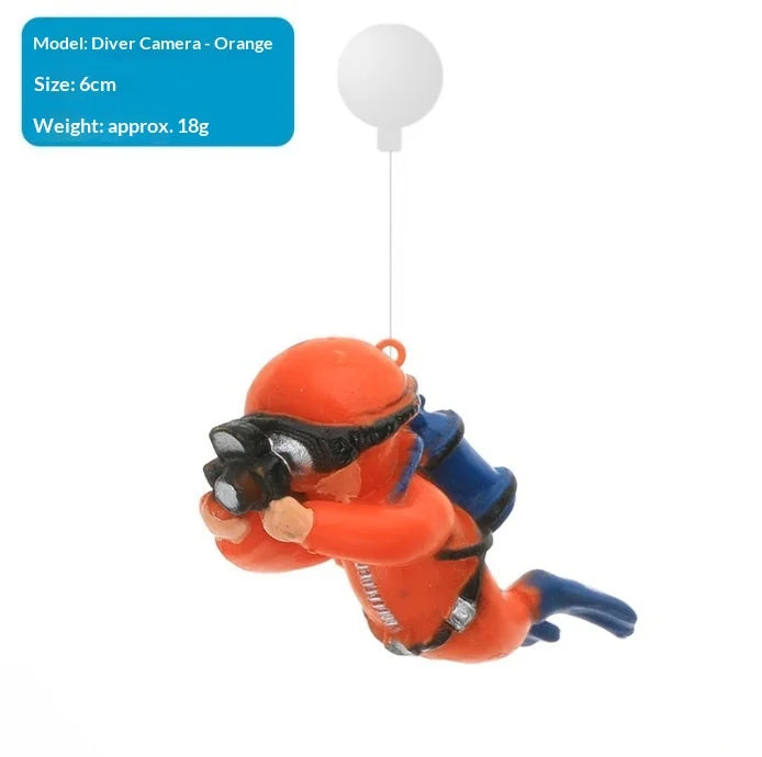Mini Floating Diver Aquarium Ornaments Fish Tank Decoration Luminous Green Cute Small Floating Ball Aquarium Accessories Acuario