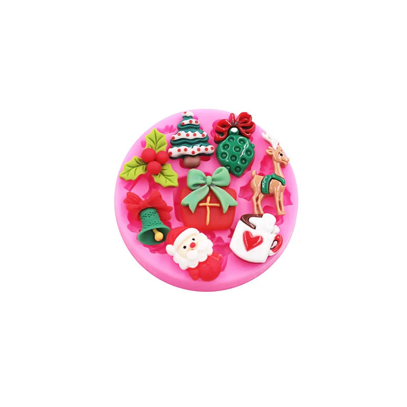 Christmas Series Bells Christmas Tree Snowman Snowhouse Chocolate Cake Silicone Mould DIY Resin Jewellery Accessories Drop Mold