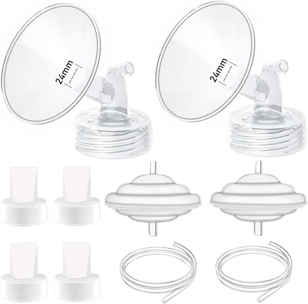 Flange Pump Parts Compatible with Spectra S1 S2 9 Breast Pumps Replacement, Includes Flange, Backflow Protector, Membrane, Duckbill Valve